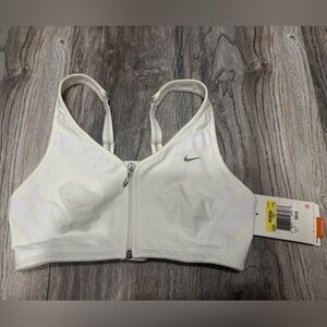 Nike Cream Fit Dry Sports Bra with front zipper